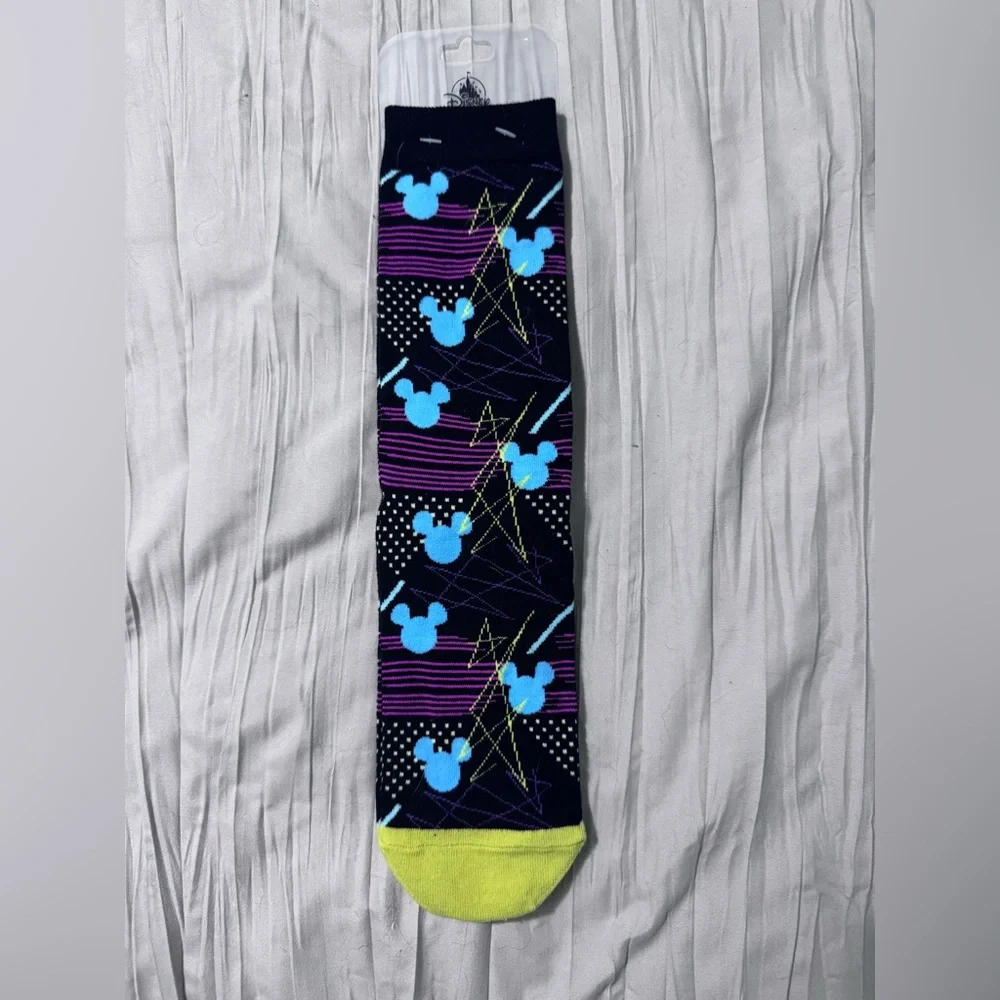 Disney Men's Mickey Mouse Socks - Black, Blue, and Purple
